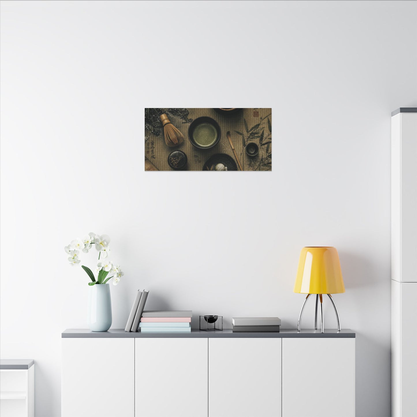 Tea Ceremony Canvas Art | Winter Zen Ukiyo E Inspired Art