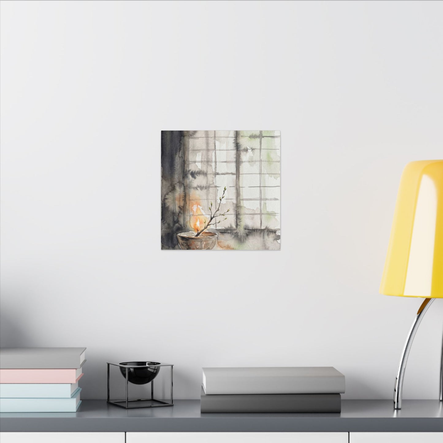 Shoji Screen Canvas Art | Spring Japandi Watercolor Art