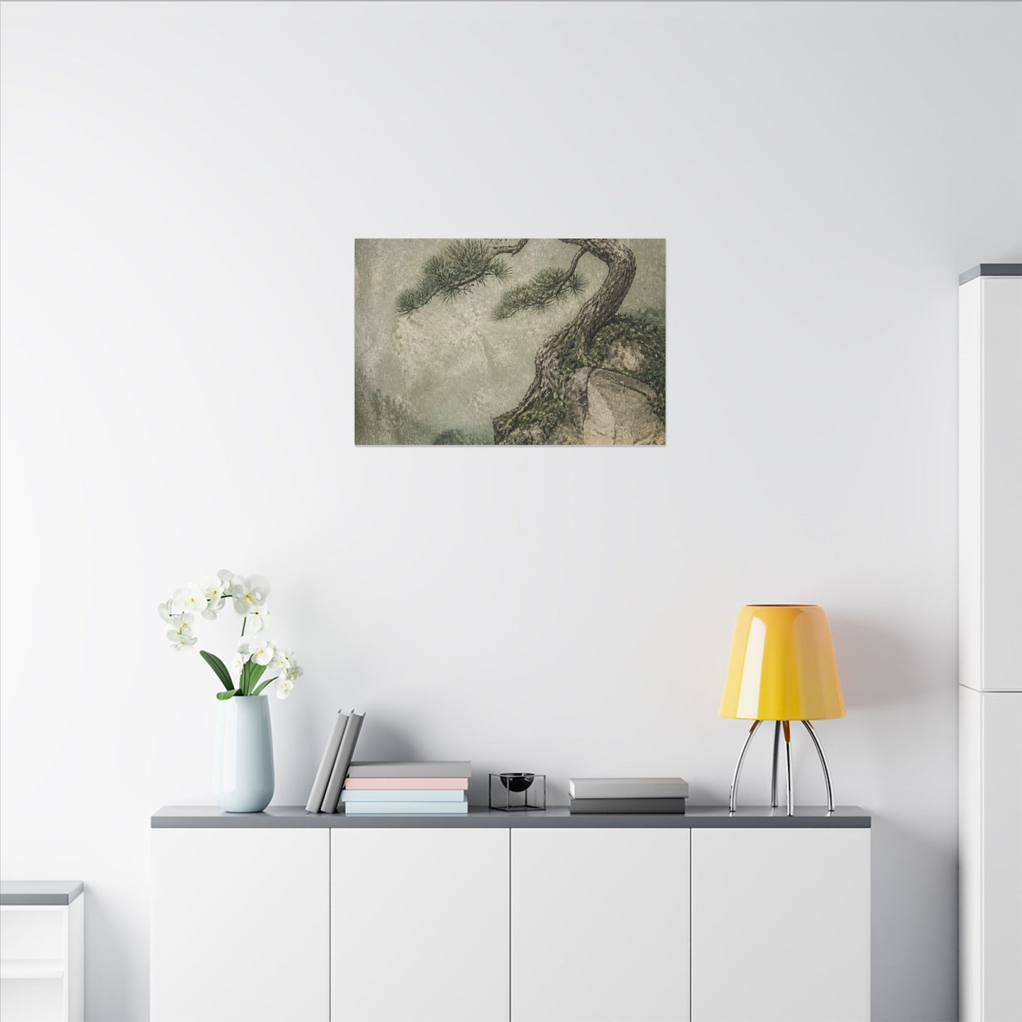 Fukinsei Pine Tree Canvas Art - Japandi Texture
