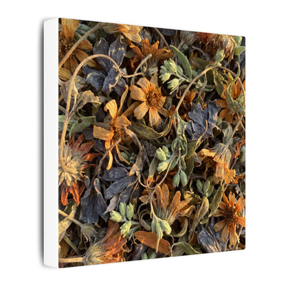 Spring Dried Flowers Japanese Pattern Canvas Art | Warm Decor