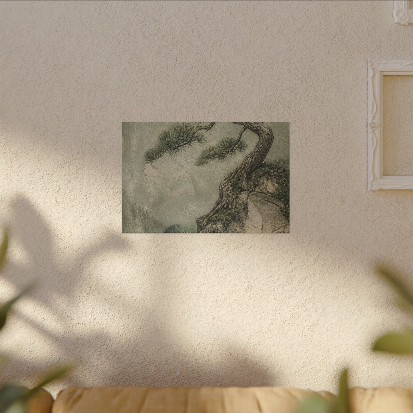 Fukinsei Pine Tree Canvas Art - Japandi Texture