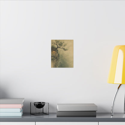 Spring Pine Tree Minimal Line Canvas Art | Earthy Decor