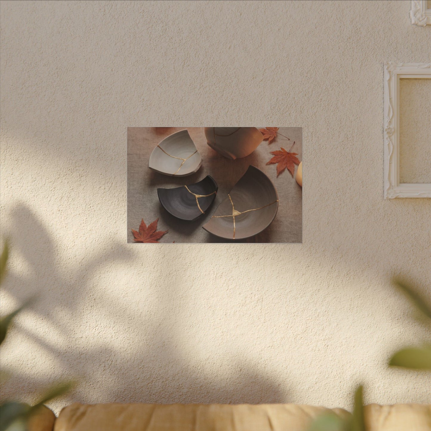 Candlelight Broken Pottery Canvas Art - Japandi Ma