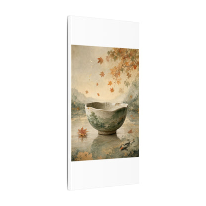 Autumn Ceramic Bowl Watercolor Canvas Art | Cozy Decor