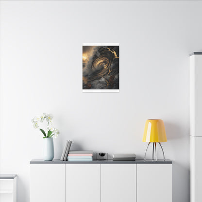 Kanso Ocean Wave Canvas Art - Kintsugi Gold Vein