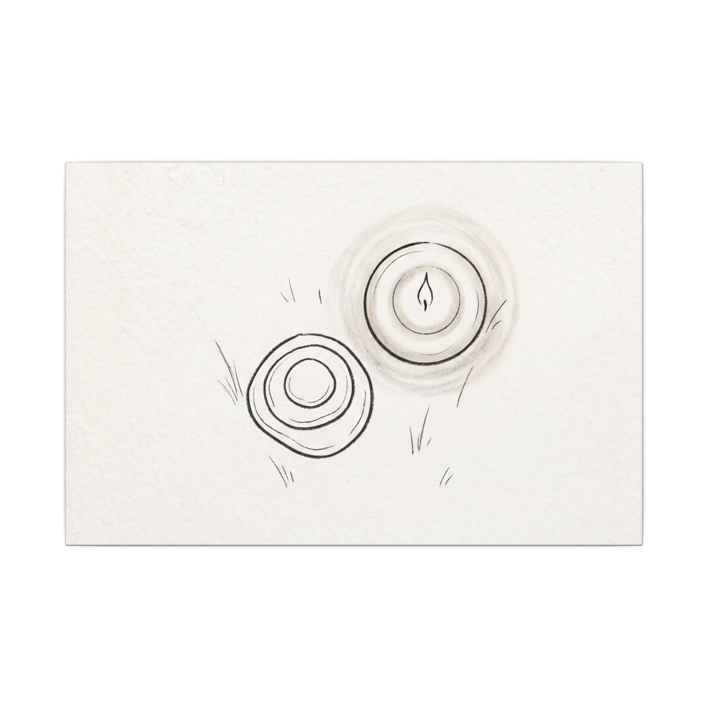 River Stones Canvas Art | Winter Japandi Minimal Line Art