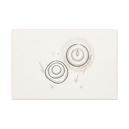 River Stones Canvas Art | Winter Japandi Minimal Line Art