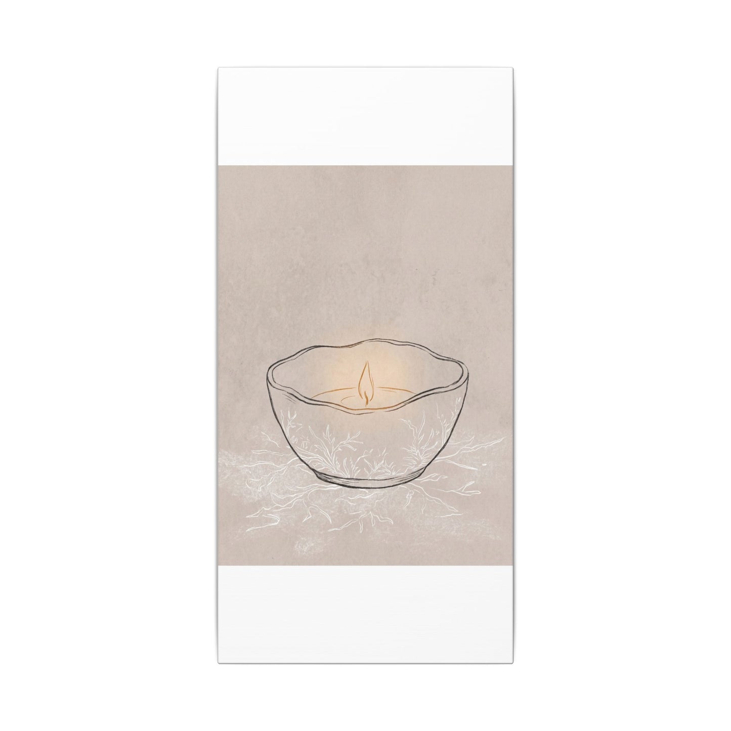 Ceramic Bowl Minimal Line Canvas Art | Neutral Japandi Art