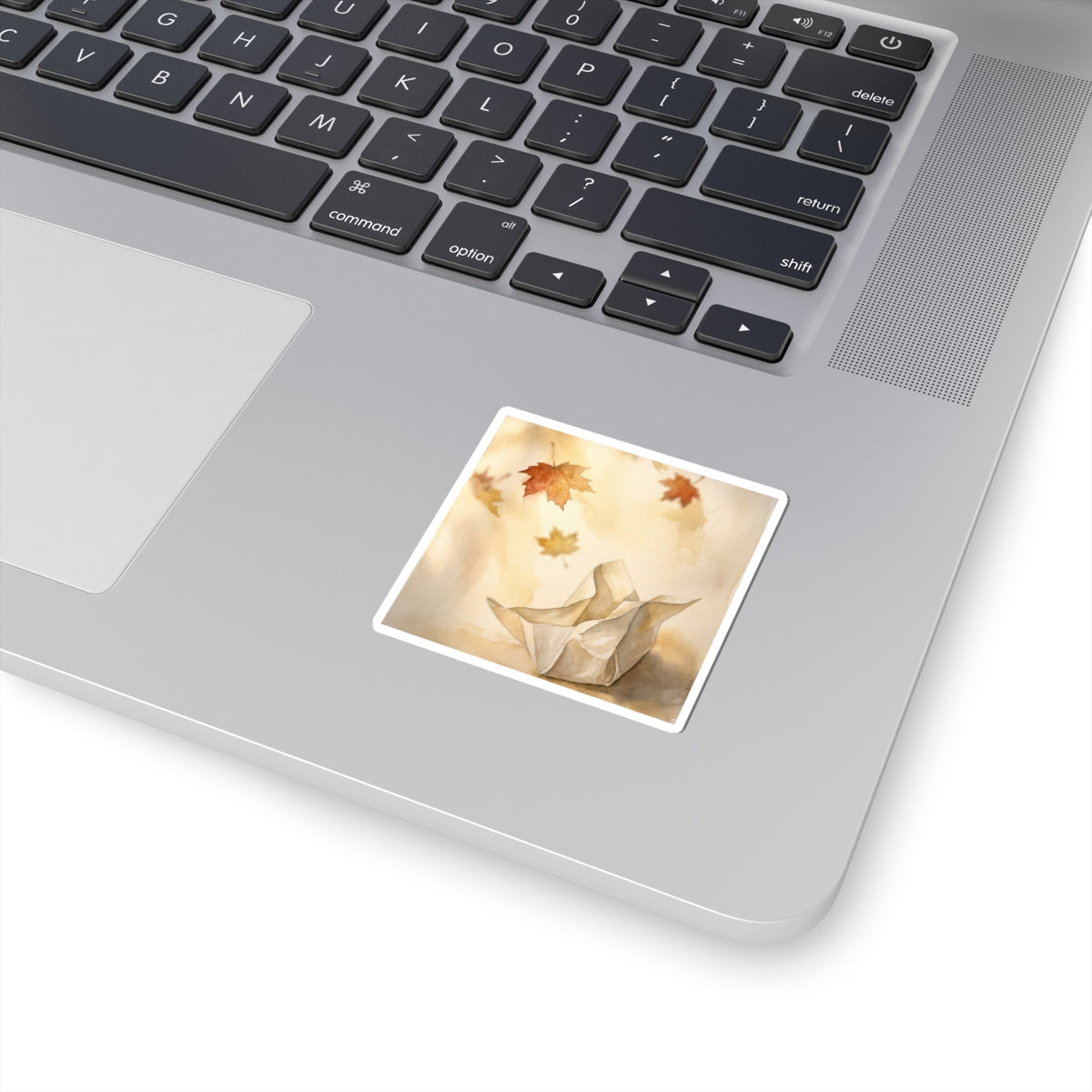 Paper Fold Autumn Sticker | Japandi Elegant Design