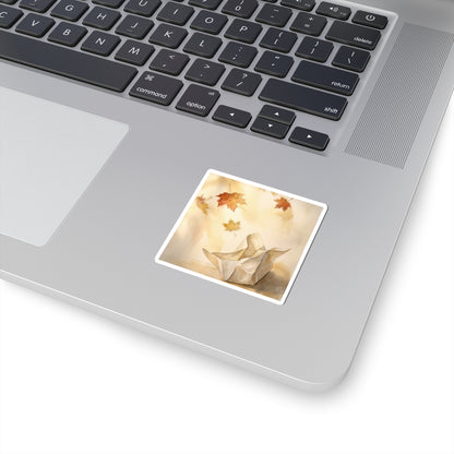 Paper Fold Autumn Sticker | Japandi Elegant Design