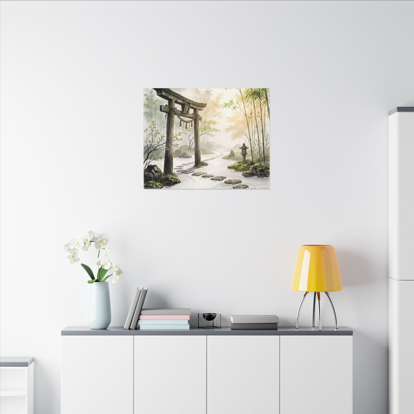 Peaceful Torii Gate Canvas Art - Karesansui Zen