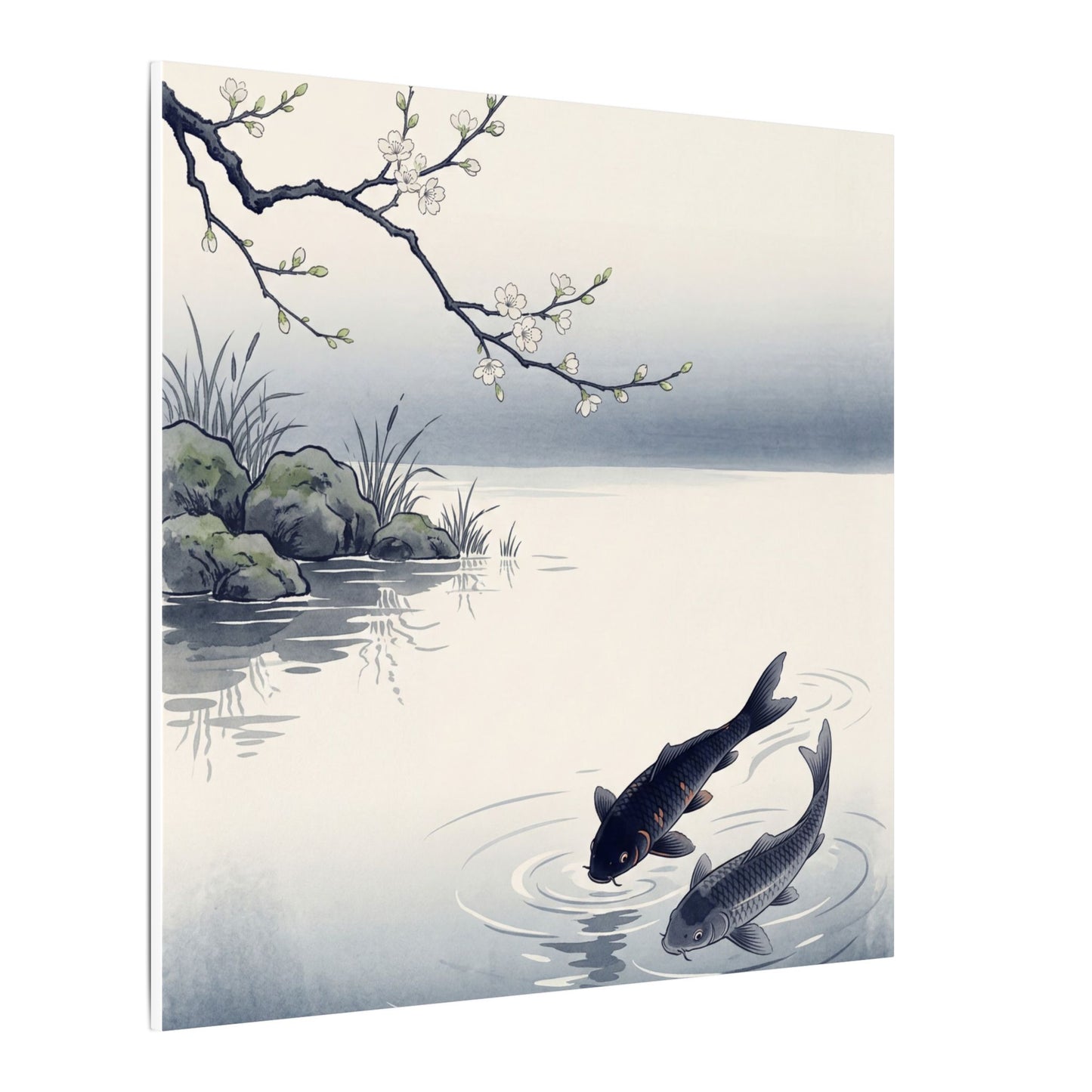 Ma Koi Pond Canvas Art - Zen Ukiyo E Inspired