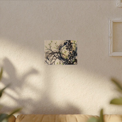 Ma Shadow Play Canvas Art - Dark Japandi Charcoal Ink