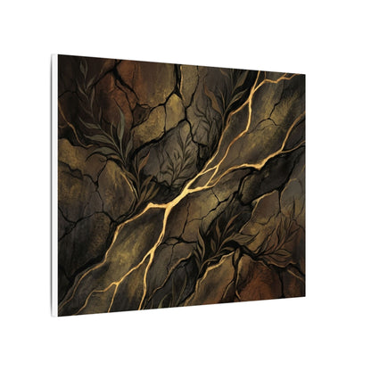 Cracked Earth Charcoal Ink Canvas Art | Bold Dark Japandi Art