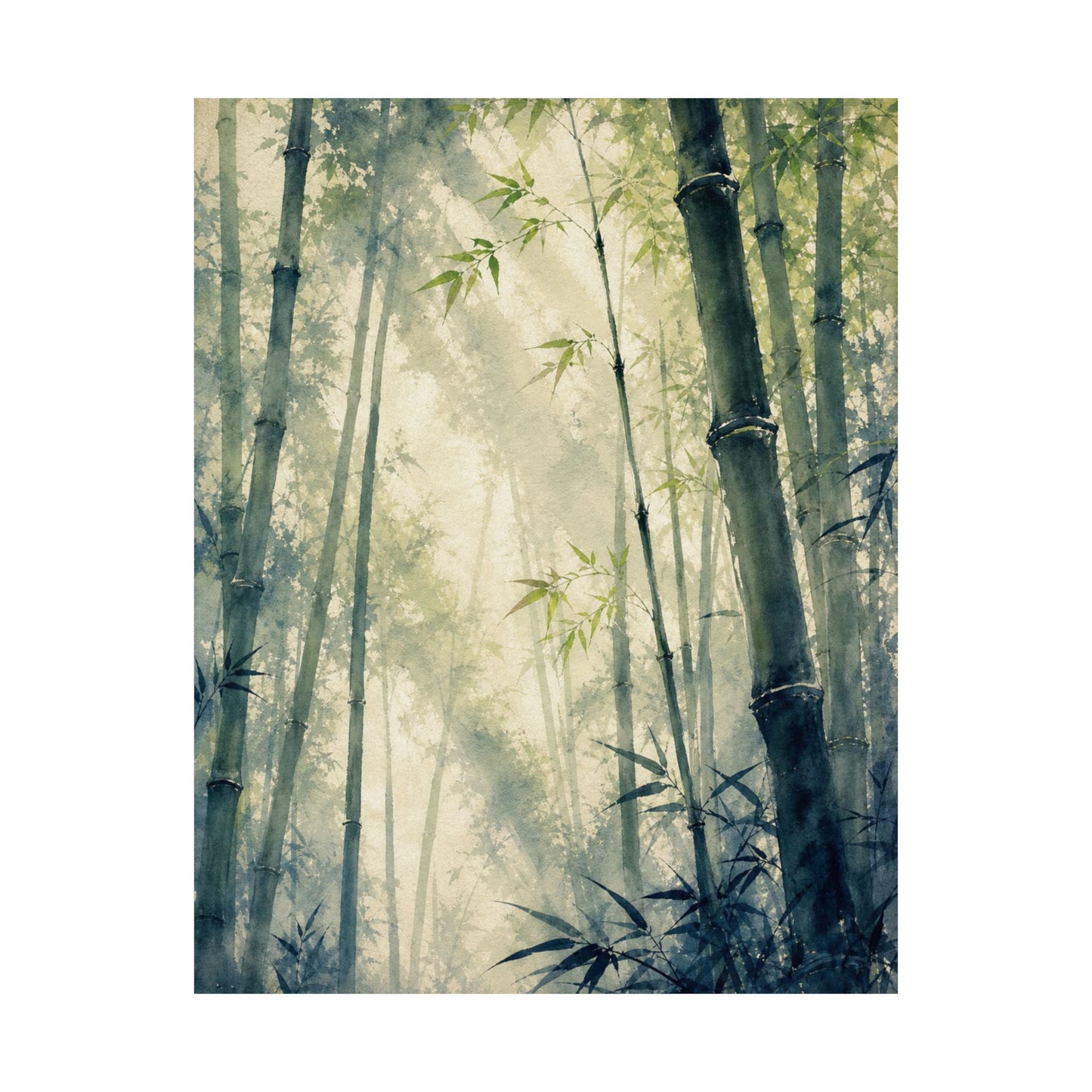 Spring Bamboo Grove Sumi E Wall Art Print | Serene Decor