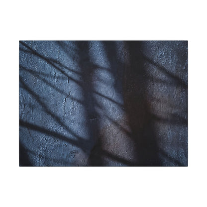 Dark Japandi Shadow Play in Moonlight | Moody Minimal Canvas Art Art Print