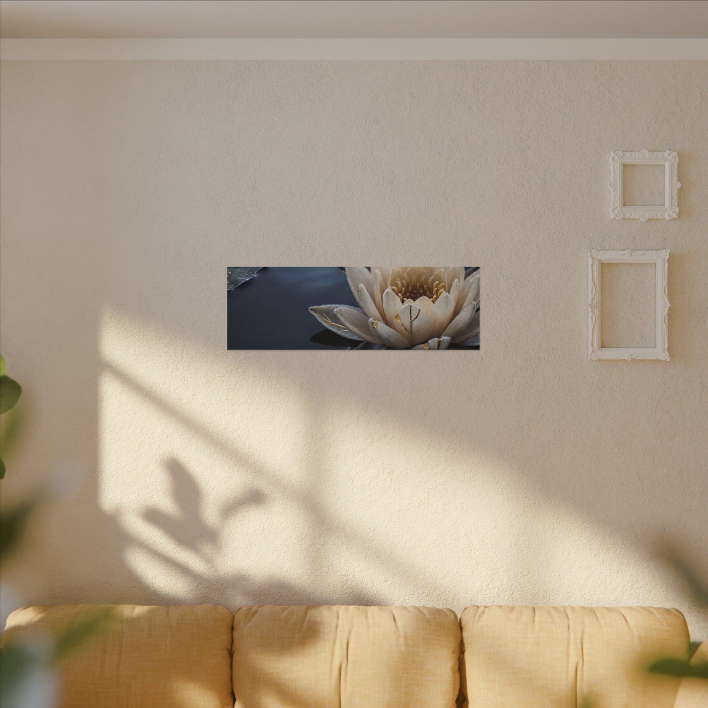 Beautiful Lotus Flower Canvas Art - Gold Vein Kintsugi