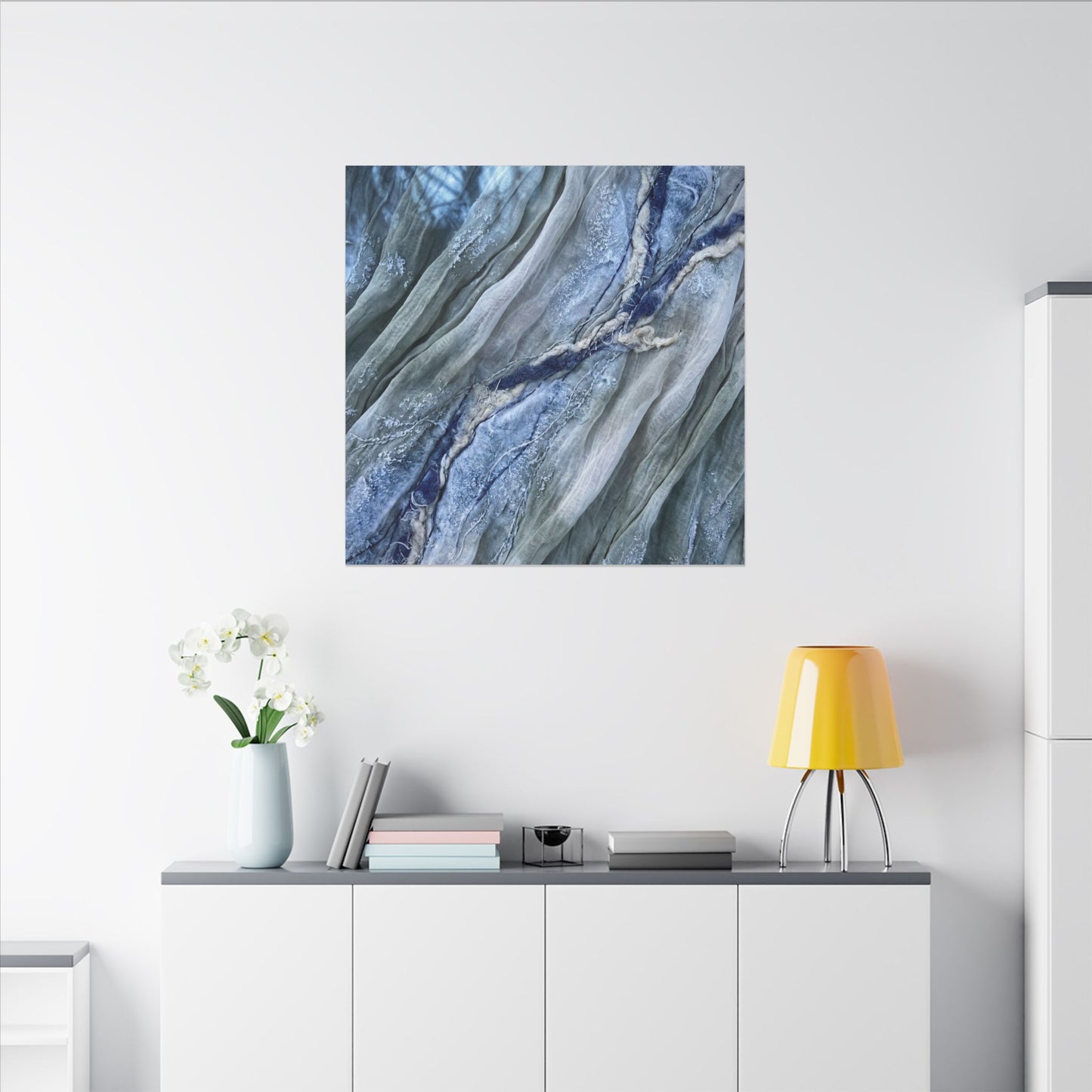 Moonlight Silk Drape Canvas Art - Japandi Mono No Aware