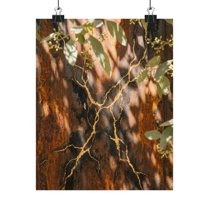 Rust Patina Gold Vein Wall Art Print | Artful Kintsugi Art