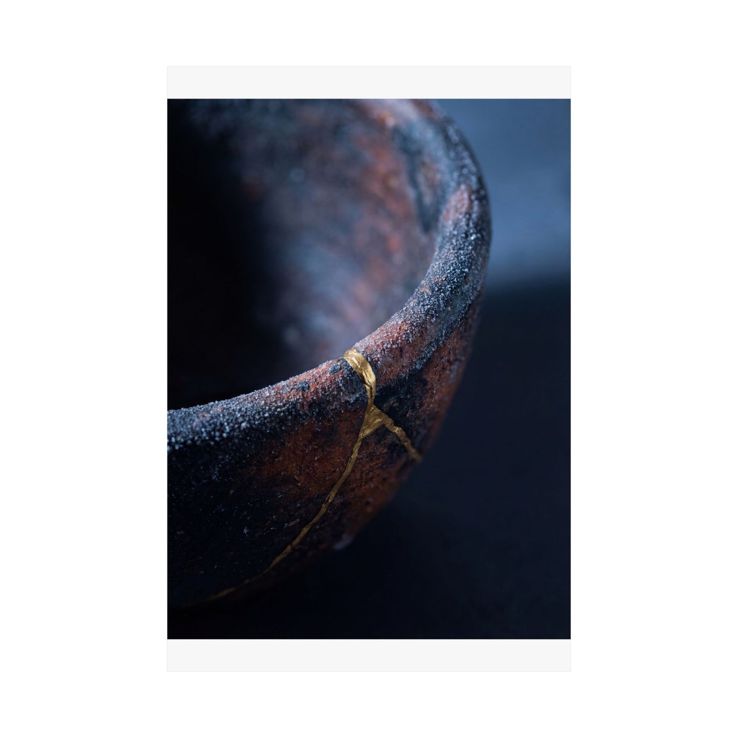 Ceramic Bowl Wall Art Print | Winter Kintsugi Broken Beauty Art