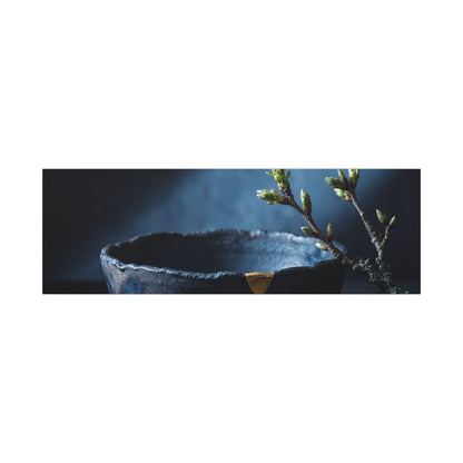 Sophisticated Ceramic Bowl Canvas Art - Shadow Zen Dark Japandi