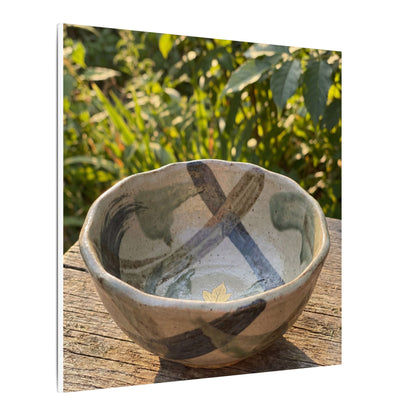 Earthy Ceramic Bowl Canvas Art - Japanese Pattern Japandi