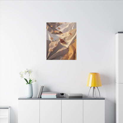 Autumn Paper Fold Minimal Line Canvas Art | Cozy Decor
