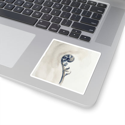 Mono No Aware Fern Unfurling Sticker - Japandi Watercolor