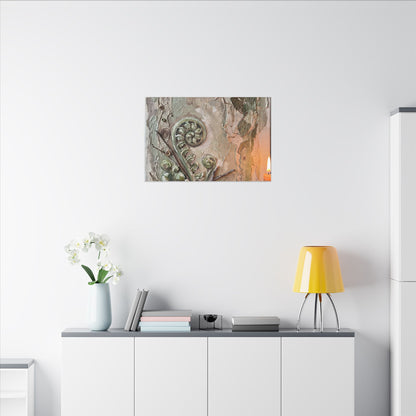 Datsuzoku Fern Unfurling Canvas Art - Japandi Texture