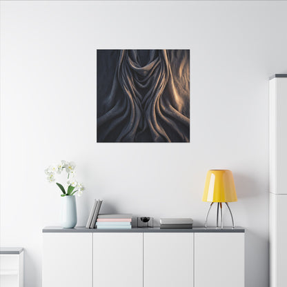 Moody Silk Drape Canvas Art - Shadow Zen Dark Japandi