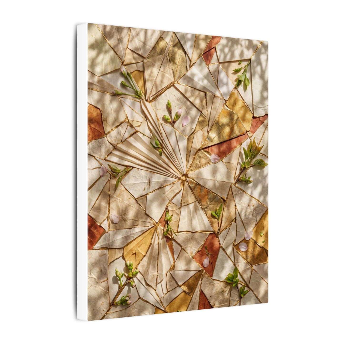 Resilient Paper Fold Canvas Art - Gold Repair Kintsugi