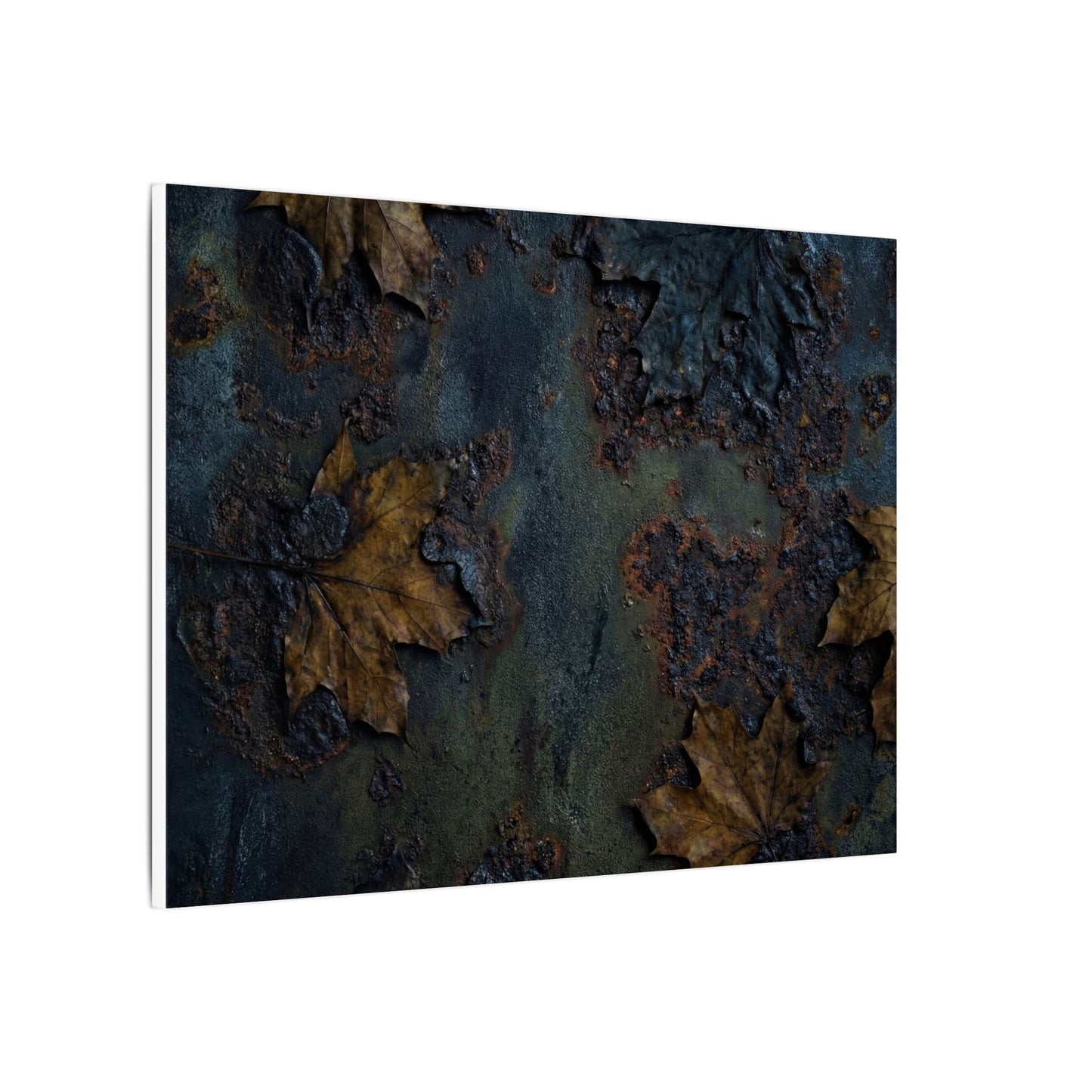 Shibui Rust Patina Canvas Art - Dark Japandi Charcoal Ink