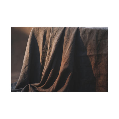 Silk Drape Canvas Art | Winter Dark Japandi Shadow Zen Art