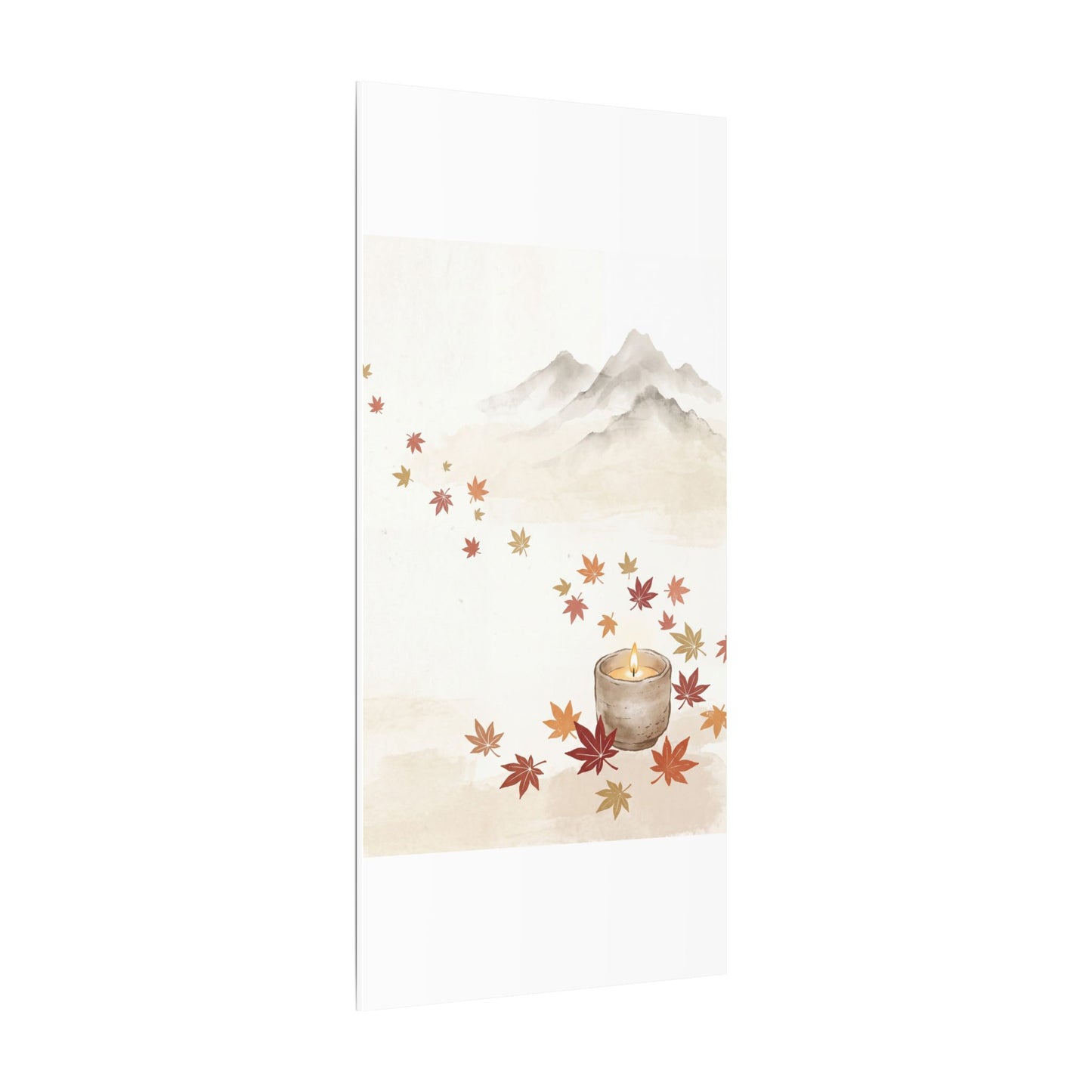 Earthy Mountain Mist Canvas Art - Japanese Pattern Japandi
