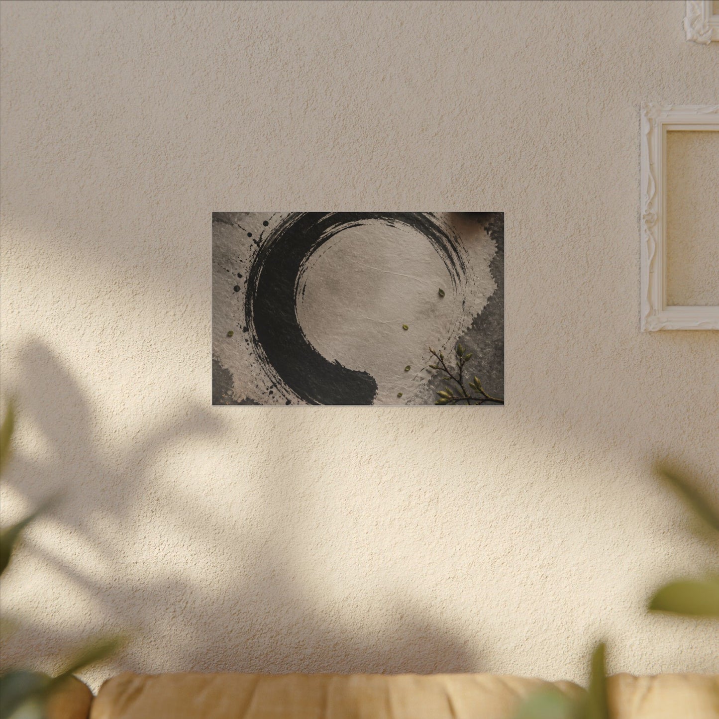 Candlelight Ink Brushstroke Canvas Art - Zen Ma