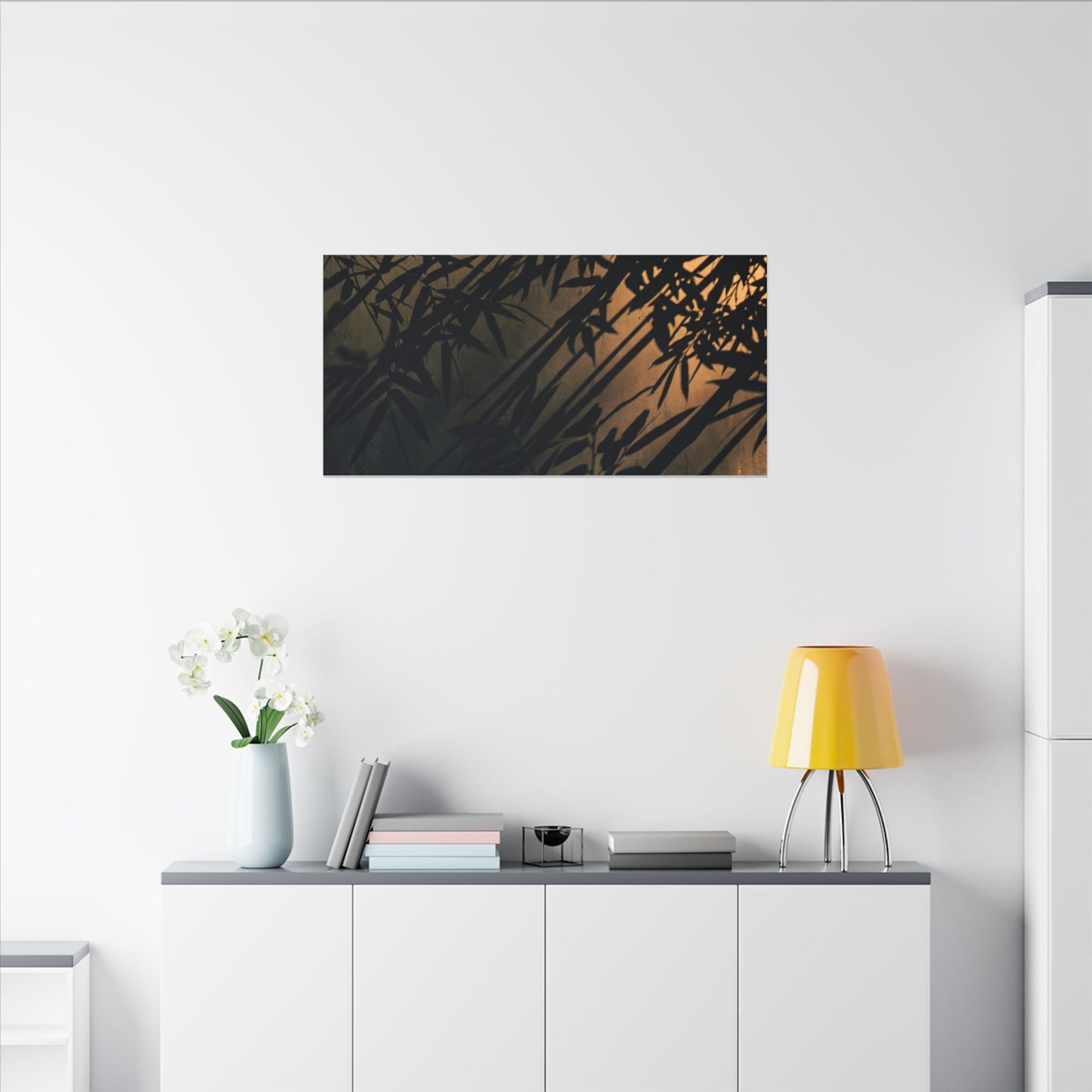 Sophisticated Shadow Play Canvas Art - Shadow Zen Dark Japandi