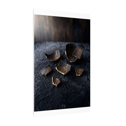 Winter Broken Pottery Shadow Zen Canvas Art | Bold Decor