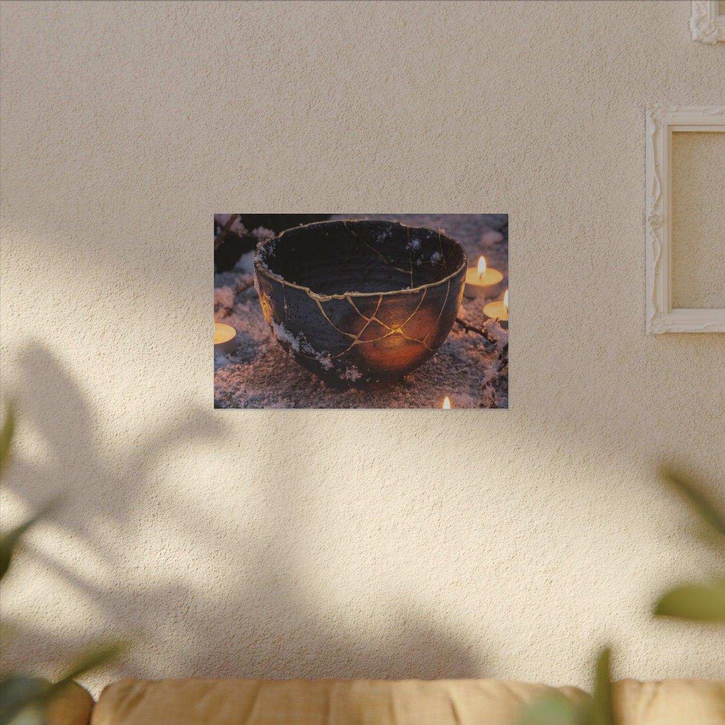 Ceramic Bowl Gold Repair Canvas Art | Beautiful Kintsugi Art