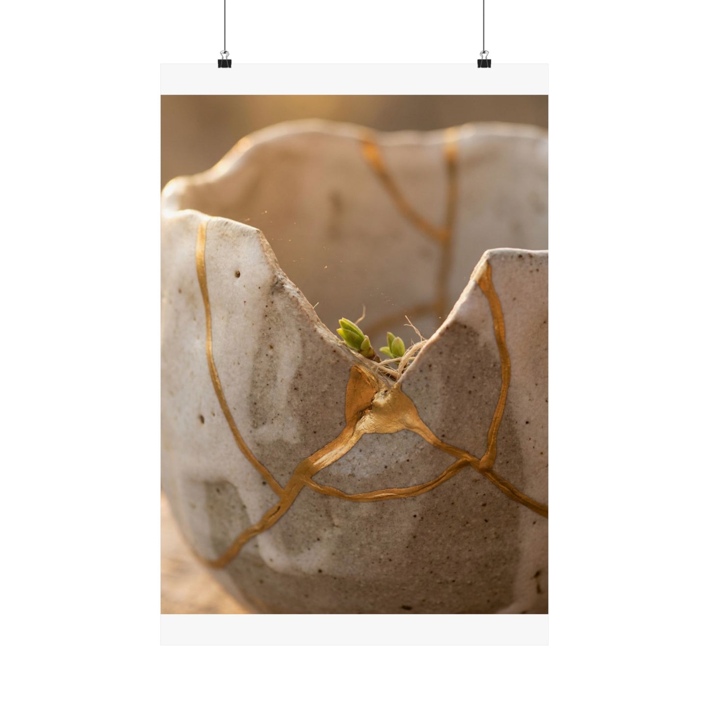 Broken Pottery Wall Art Print | Spring Japandi Minimal Line Art