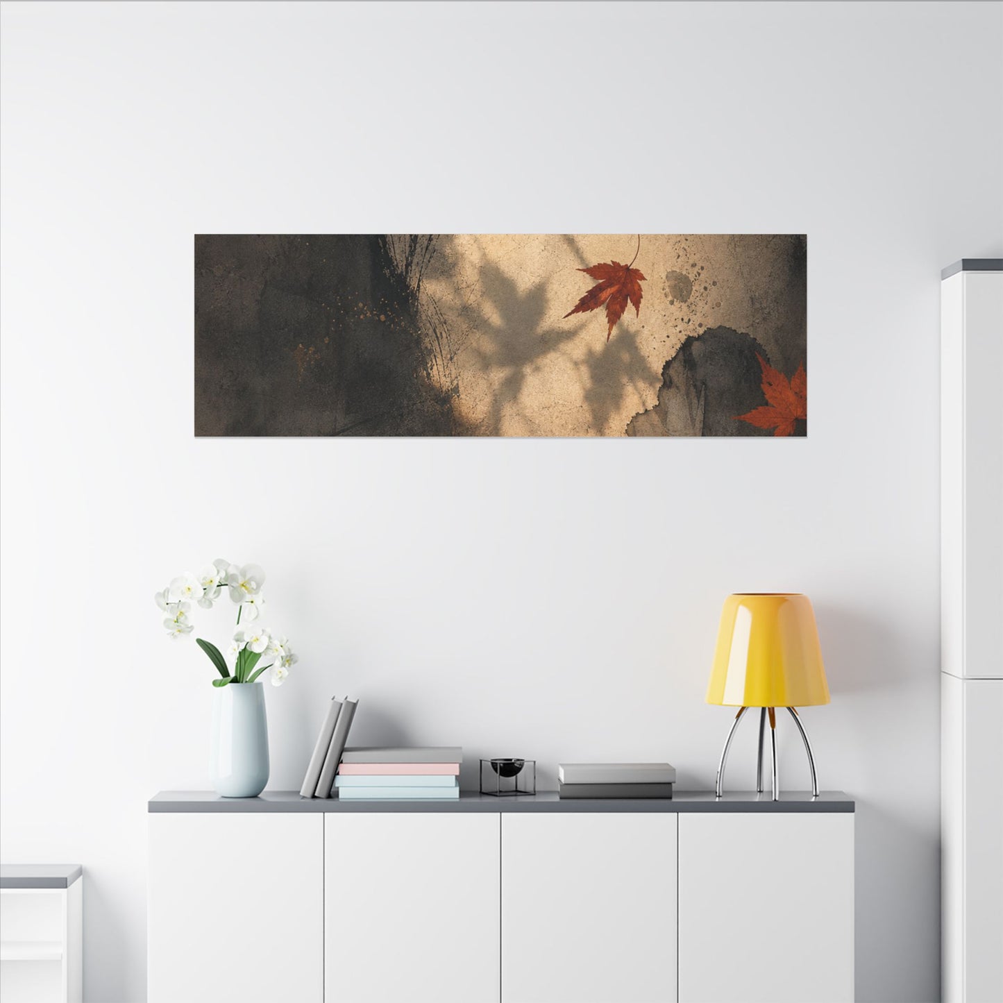 Shadow Play Texture Canvas Art | Neutral Japandi Art