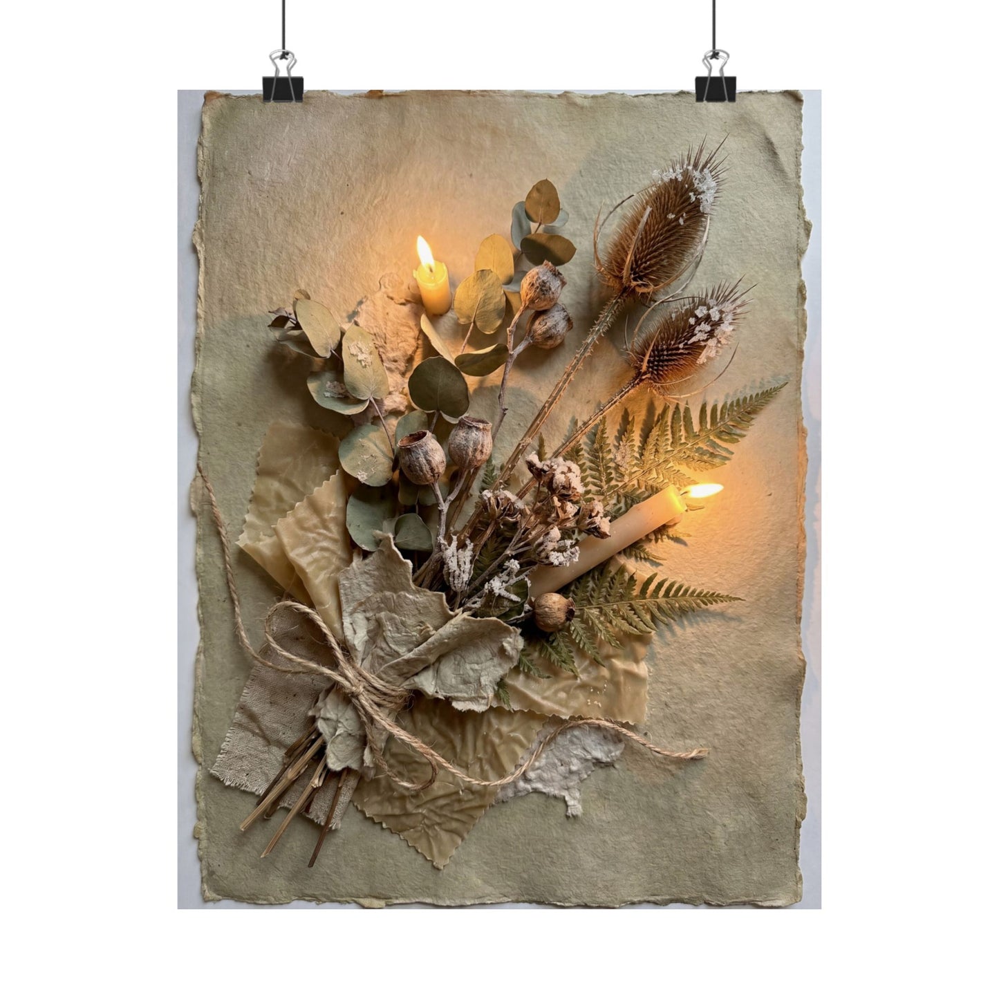 Dried Flowers Texture Wall Art Print | Earthy Japandi Art