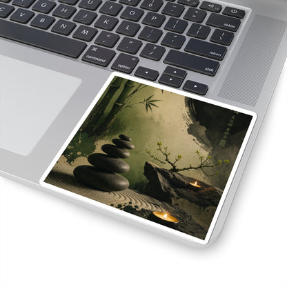 River Stones Sticker | Spring Zen Karesansui Art