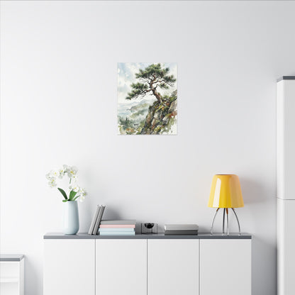 Pine Tree Spring Canvas Art | Japandi Neutral Design
