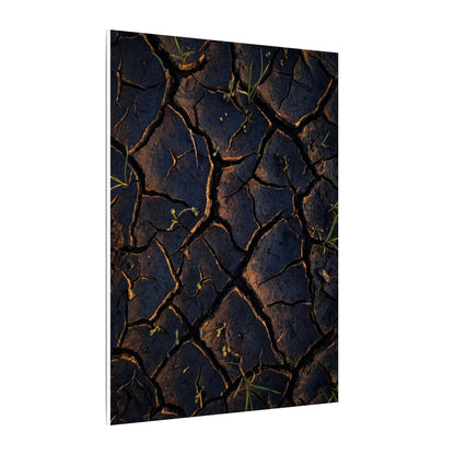 Cracked Earth Moody Minimal Canvas Art | Luxurious Dark Japandi Art