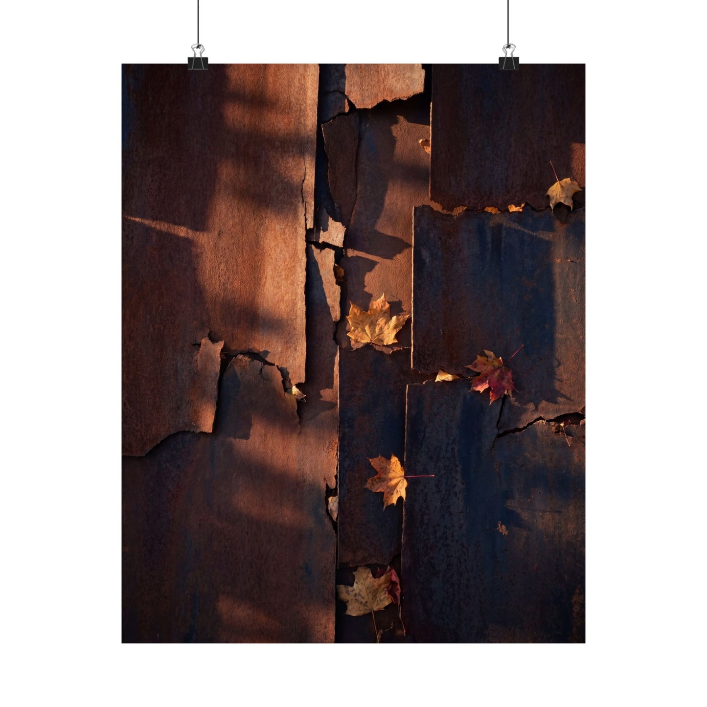 Rust Patina Wall Art Print | Autumn Dark Japandi Shadow Zen Art