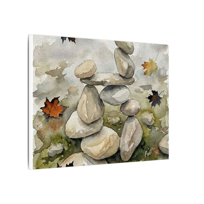 Overcast River Stones Canvas Art - Japandi Fukinsei