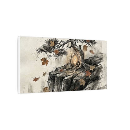 Pine Tree Autumn Canvas Art | Japandi Earthy Design