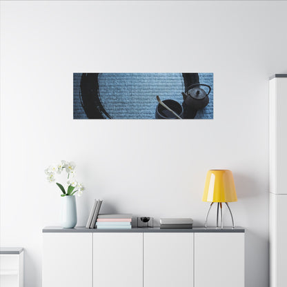 Winter Tea Ceremony Enso Canvas Art | Peaceful Decor