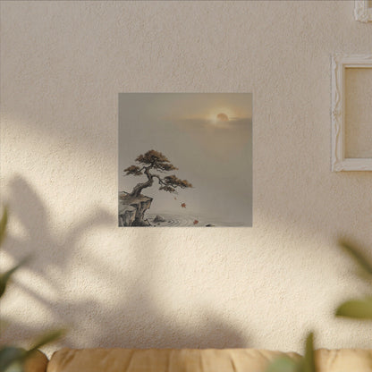Pine Tree Canvas Art | Autumn Zen Karesansui Art