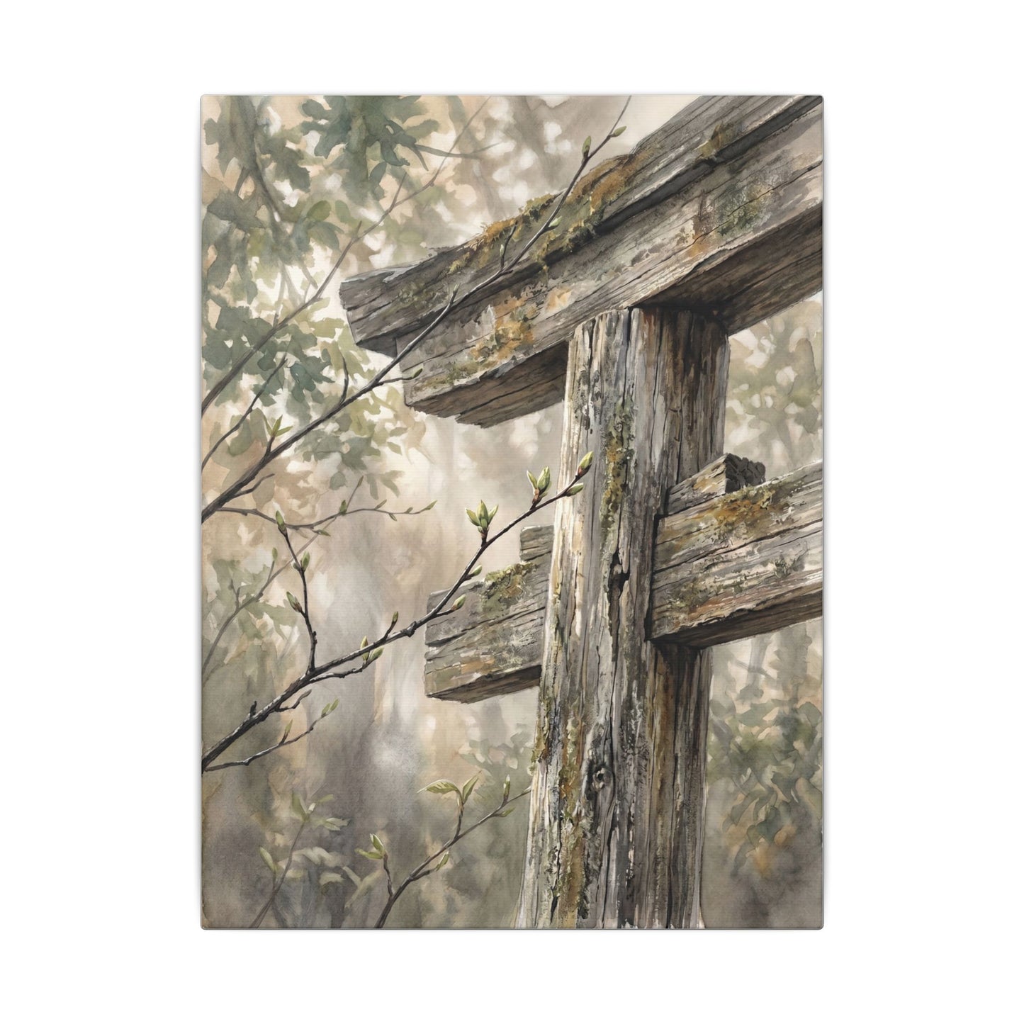 Torii Gate Spring Canvas Art | Japandi Neutral Design
